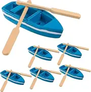 Garneck Mini Resin Boat Model Paddles Micro Landscape Ornament for Scene Simulation Ocean Decor for Boys and Girls Adults