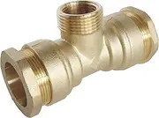SOMATHERM FOR YOU - T-Piece Brass Male Thread in The Middle for PE Pipe D25 - M20/27 - Disposable mounting Technology Guarantees The Correct Installation of The Connection.