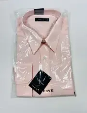 Glo Weave Men’s Shirt Soft Pink Size 43 Long Sleeve Crease Resistance New