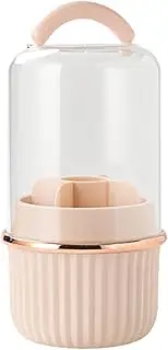Covered Makeup Brush Holder – 360-Degree Rotating Vanity Brush Storage Tube | Waterproof Large Capacity Brush Organizer For Vanity