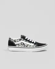 [Vans] Vans Girls' Old Skool Shoes in Daisies Black/True White Size 01 01 Daisies Black/True White