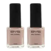 2x BYS Tempting Taurus Nail Polish Enamel Lacquer Gloss Quick Drying 14ml Grey