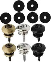 SWOOMEY 6Pcs Guitar Strap Buttons Strap Locks for Acoustic Electric Bass Easy Install Guitar Protector Smooth Surface Compatible with Ukulele and Various Instruments