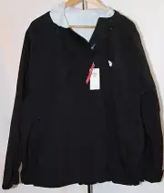 Baleaf Black Waterproof Women Size 2XL Jacket Hood Zip Hook/Loop Pockets Cuffs
