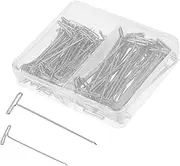 Veemoon 150pcs Pins for Blocking Wig Making and Crafts Durable Steel T Shape Basting Pins Storage Box for Easy Carrying and Organizing for Sewing and DIY Projects