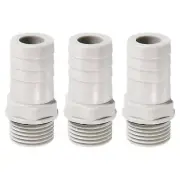 Hose Barb Fitting 19.7mm Barbed G1/2 Male Thread, 3 Pack Pipe Connector, Grey