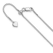 22 Inch Sterling Silver Adjustable 1.3mm Box Chain