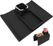 Couch Cup Holder, Silicone Couch Cup Holder and Sofa Armrest Tray, Couch Table Tray for Strong and Weighted Remote/Snacks/Cellphone/Earbuds, Mom, Dad, Grandma or Grandpa (Black)