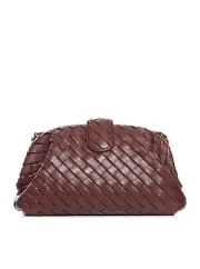BOTTEGA VENETA Teen Lauren 1980 With Chain $4400 Madder Brown Shoulder Bag New