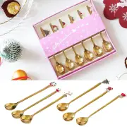 Xmas Gifts New Year Coffee Spoon Set Tableware Dinner Forks Table Ornament