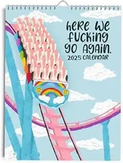Here We Go Again 2025 Calendar New Version Roller Coaster Snarky Funny Sarcastic Humorous 12 Month Wall Hanging Time Day Planner Family Home Office Classroom Desk Friend Christmas Gift Adult