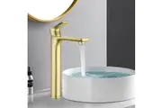Gold Tall Basin Tap Counter Vanity sink Tap Hot Cold Bathroom Sink Faucets Single Lever WELS