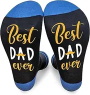 [Jripars] Best Dad Ever Funny Socks, Novelty Dad Gifts For Men Husband Father Grandpa, Funny Gifts Ideas For Birthday Valentines Day Fathers Day Anniversary, Christmas, B08, Dad, 5-11