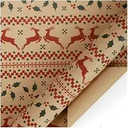 Christmas Style Cute Series Wrapping Paper Kraft Paper Pack of Five Christmas for Family Friends and Classmates 27.5in (Color : G)