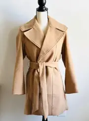 Banana Republic Size Small Petite Short Tie Waist New Classic Camel Coat