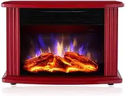 900/1800W Electric Fireplace,Freestanding Fireplace,Fireplace Stove Heater,Electric Fireplace Heater with Realistic Flame Effect, Overheat Protection(red) Electric Fireplace Stove Heater