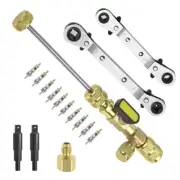 Valve Core Remover Installer Tool & HVAC Service Wrench Set with Hex Bit Adap...
