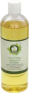 R V Essential Extra Virgin Almond Oil 100ml (3.38oz)- Prunus Amygdalus (100% Pure and Natural Cold Pressed)