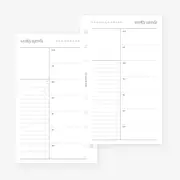 May Paper Co. Franklin Covey Compact Undated NO.11 Weekly Week on One Page with List Planner Insert for Filofax Personal, LV MM agenda refill 6 hole 4.75 x 6.75, White