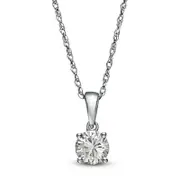 0.75 CT. Natural Clarity Enhanced Solitaire Pendant in 10K White Gold