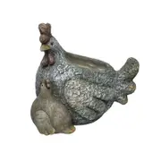 Willow & Silk Arty Chook & Baby Stony Decorative Home Ornament