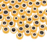 Evil Eye Beads, 65 Pcs 8mm Flat Round Evil Eye Charm, Orange