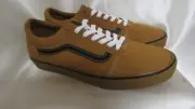 MEN`S VANS "OFF THE WALL" ATHLETIC SNEAKERS SIZE 9.5 M NEW BROWN