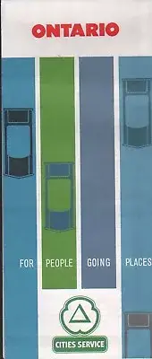 1962 Cities Service Road Map: Ontario NOS