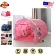 Cozy Pink Loft Bed Canopy Tent with Mosquito Net - Ideal for 90-100cm Width Beds