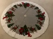 Crate & Barrel Holiday Critter Tree Skirt - 52” Diameter
