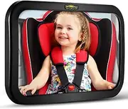 DARVIQS Baby Car Mirror, Seat Safely Monitor Infant Child in Rear Facing Seat, Wide View Shatterproof Adjustable Acrylic 360for Backseat, Crash Tested and Certified for Safety