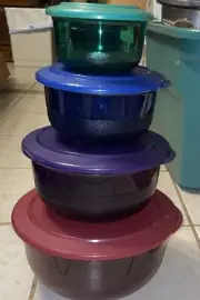 Tupperware Acrylic Preludio Sheerly Elegant Bowls Set Of 4 With Lids