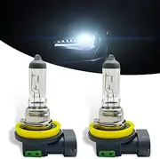 gunroil 2 Pack Car Halogen Fog Light Bulb, High Light Transmittance, Waterproof Anti-fog Vehicle Lights Bulbs Replacement, Universal Super Bright Auxiliary Lighting Accessories (White Light #H11)