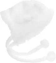 [MOBUTOFU] Warm Women's Fox Ears Beanie Hat Insulated Fluffy and Comfortable for Outdoor Activities White