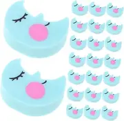 MINAOLULUS 50pcs Cute Moon Shaped Erasers for Classroom Office Mini Bulk Erasers for Daily Use Adorable Writing Accessories Portable Pencil Mark Removers for Students