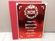 RSVP MOM CHRISTMAS CARD New with envelope "I think I've figured out why Santa"