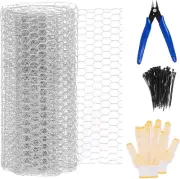 Swpeet 104Pcs Approx 13.7"X 236" Chicken Wire Net Set, Poultry Wire Netting, ...