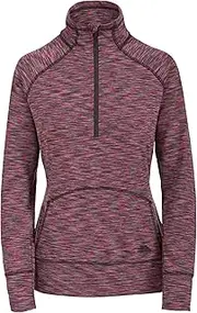 [TRESPASS] Moxie, Cool Grey Marl, S, Longsleeved Active Top with Front Pouch Pocket for Women, Small, Grey