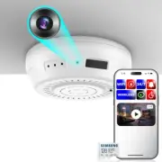 Spy Camera Smoke Detector 1080p WiFi, Night Vision, Motion Alarm Sensor 128GB