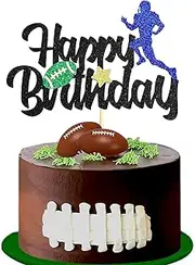 Sotpot 1 Pack Rugby Cake Topper Football Ball Happy Birthday Cake Decorations,Football Theme Party Decorations Sport Themed Game Day Party Supplies Decorations