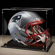 Putros Football Helmet Display Case Full Size with Mirror Back and Black Base Acrylic Dust-Proof Display Case for Sports Collectibles