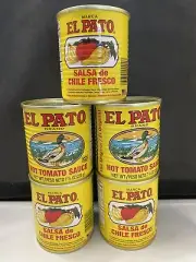 5 Cans El Pato Hot Tomato Sauce Salsa De Chile Fresco 7-3/7 Ounce Exp 10/2026