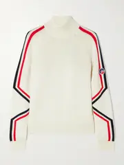 [Fusalp] Fusalp - Alea Striped Wool-jacquard Turtleneck Sweater - Ivory - small small Ivory