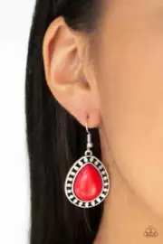 Paparazzi SAHARA SERENITY red earrings