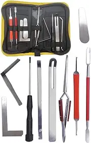 Jiayouy 9PCS Saxophone Repair Tool Woodwind Instrument Maintanance Kit Stainless Steel Key Cover Adjusting Spring Hook Trimming Tool Reverse Tweezers Set for Sax Clarinet Oboe Flute Piccolo