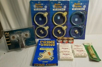 NIP Household Items Lot FAUCET, Chamois, Power Fasteners, Towel Rings, jd#42