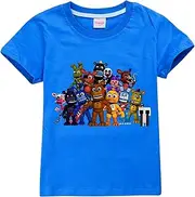 [HERSE] Five Nights at Freddy's Kids Unisex T-Shirt 100% Cotton (8, Blue)