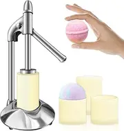 Dsyisvia Stainless Steel Bath Bomb Press Machine with Bath Bomb Mold Set，Mold & Bath Bombs Press for DIY Making Supplies， for Crafting Handmade Spa Fizzy Bath Bombs, DPS-1, silvery