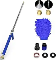 Karveden High Pressure Washer Wand, Hydro Jet Nozzle Power Washer Tools with 2 Different Pressurizing Nozzles and Hose Quick Connectors for Car Washing, Garden Cleaning, Patio, 18Inch Blue