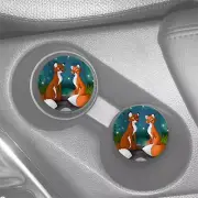 FOX & THE HOUND TODD & VIXEY CUSTOM MADE RUBBER CAR COASTERS SET (2)